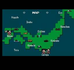 Downtown Special Kunio-kun map screen