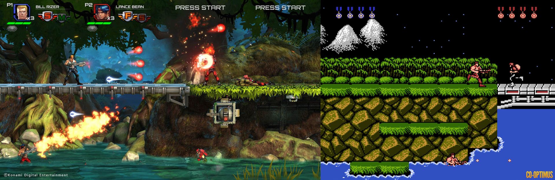 Contra: Operation Galuga NES Famicom screenshot comparison
