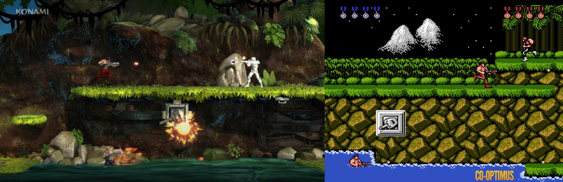 Contra: Operation Galuga NES Famicom screenshot comparison