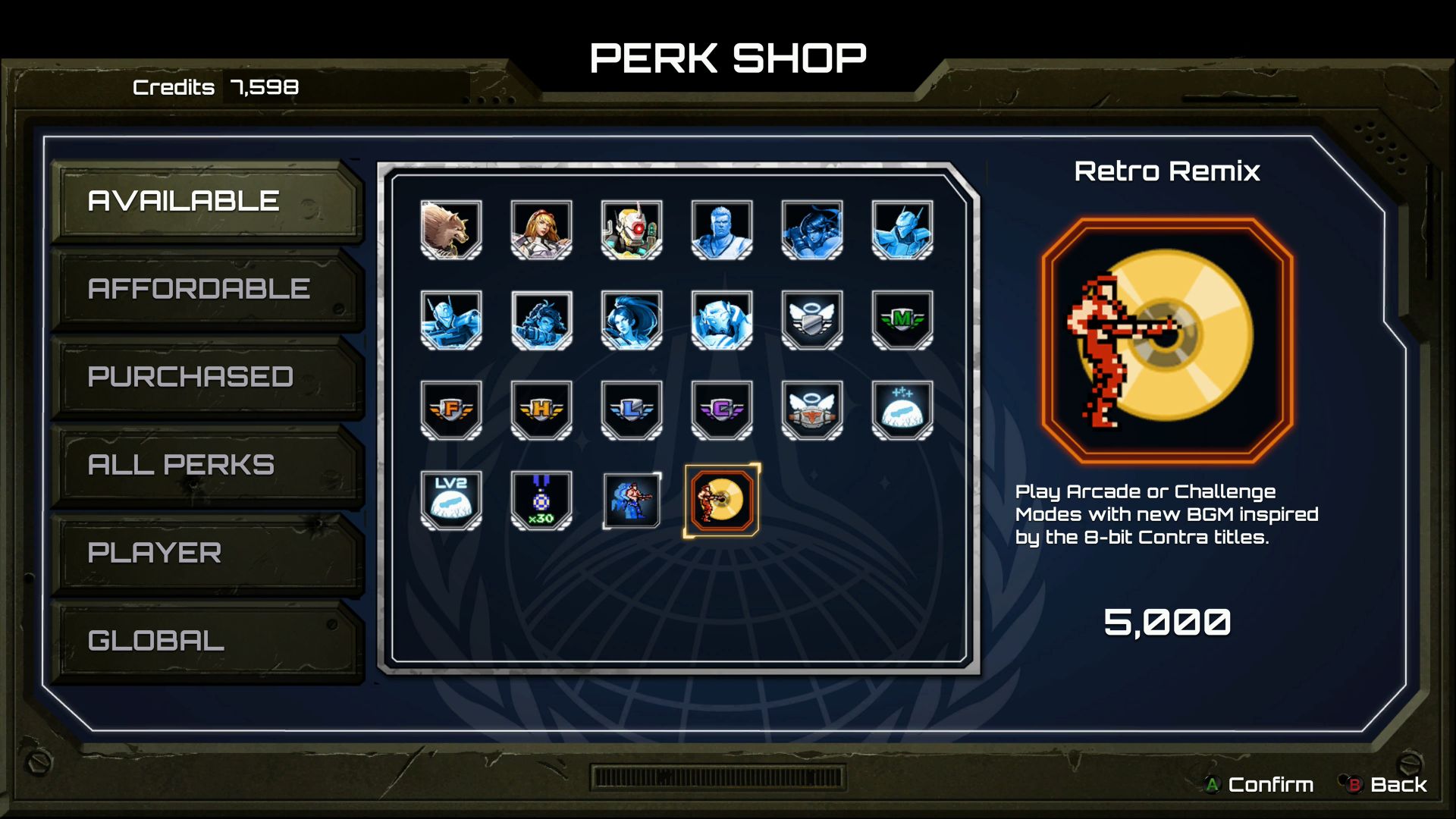 Contra Operation Galuga Perks Shop Xbox Series X