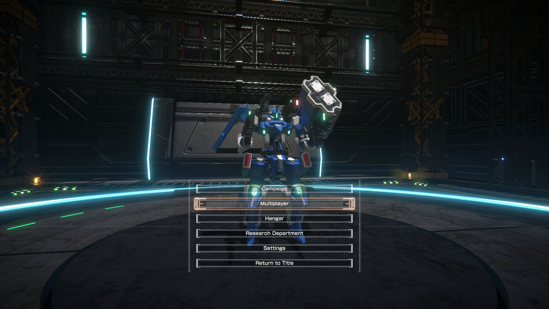 Custom Mech Wars PlayStation 5 main menu