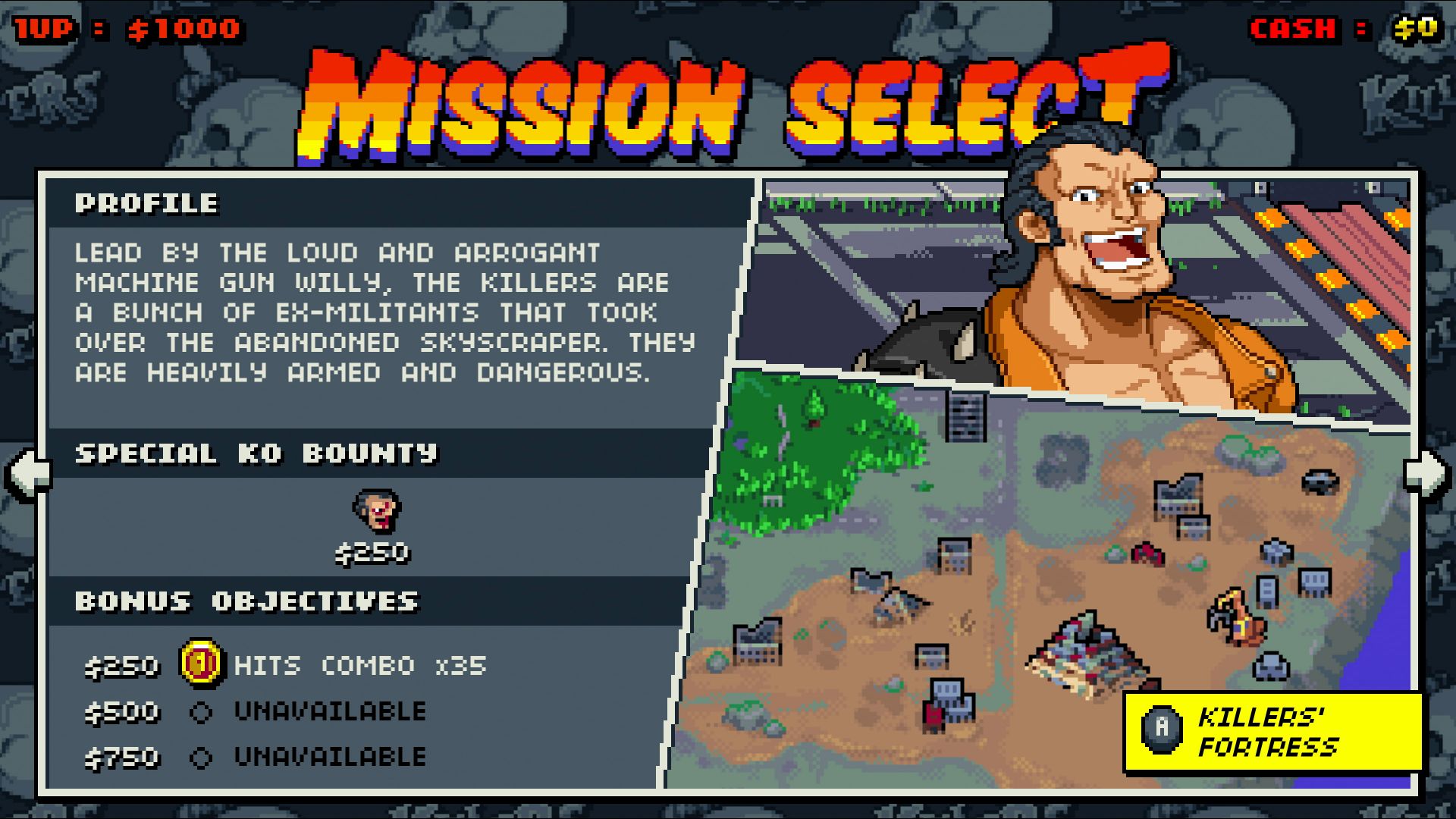 Double Dragon Gaiden Mission Select