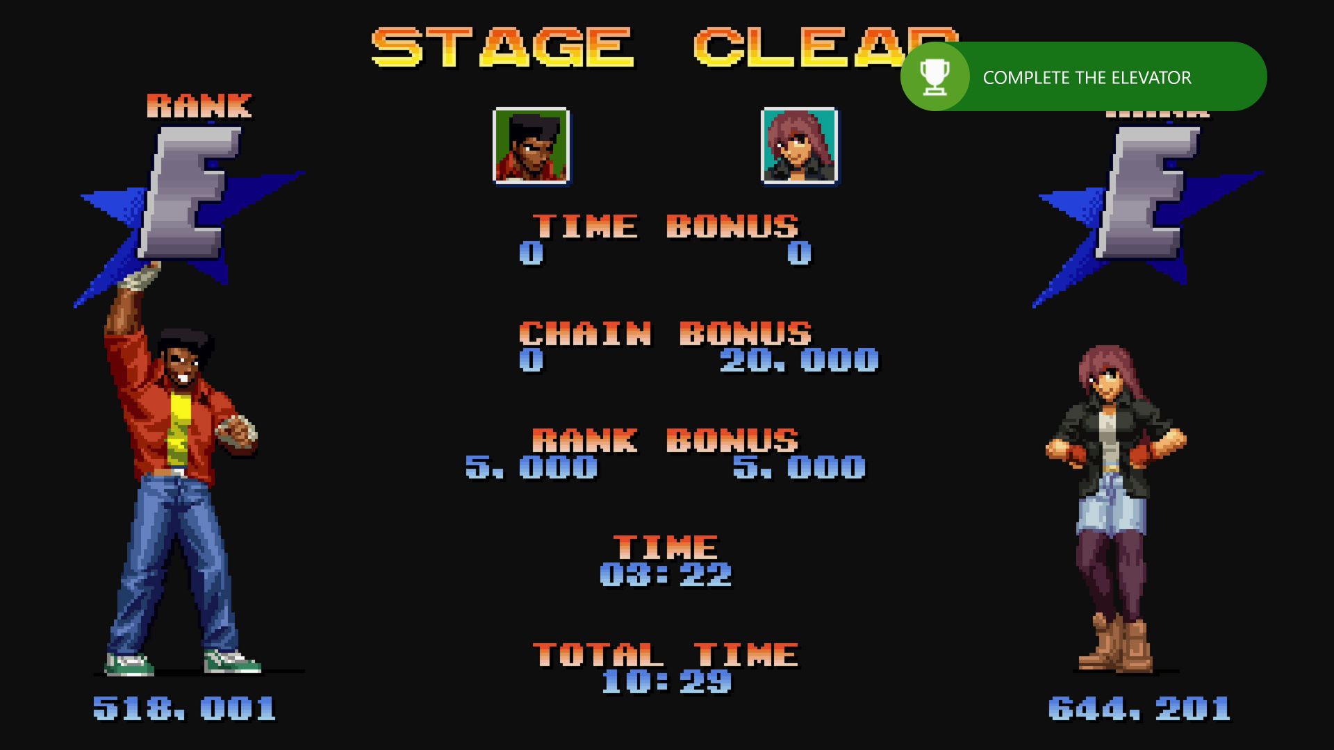 Final Vendetta Stage Clear - Scores