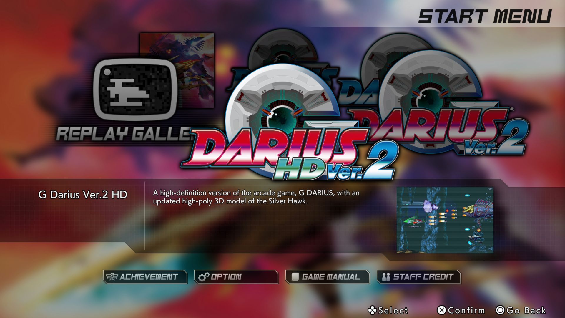 G-Darius HD Start Menu