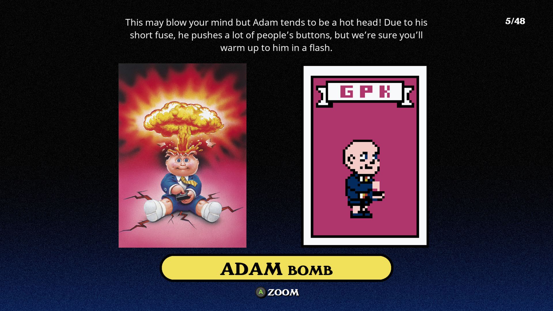 Garbage Pail Kids Adam Bomb