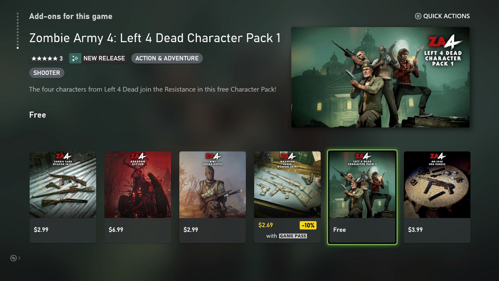 Zombie Army 4: Left 4 Dead Character Pack 1