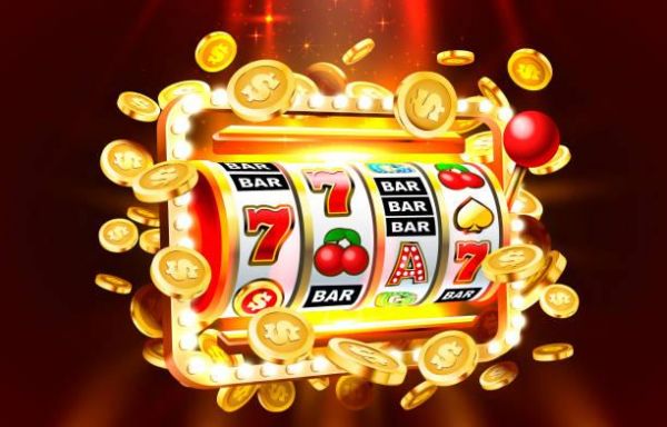 Slots 777 banner, golden coins jackpot, Casino 3d cover, slot machines. Vector  online bingo stock illustrations