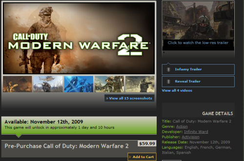 Co-Optimus - News - Modern Warfare 2 Locked On Steam Until Thursday